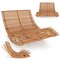 Costway Outdoor Double Chaise Lounge for 2 with High Back Slatted Seat Stopper for Patio